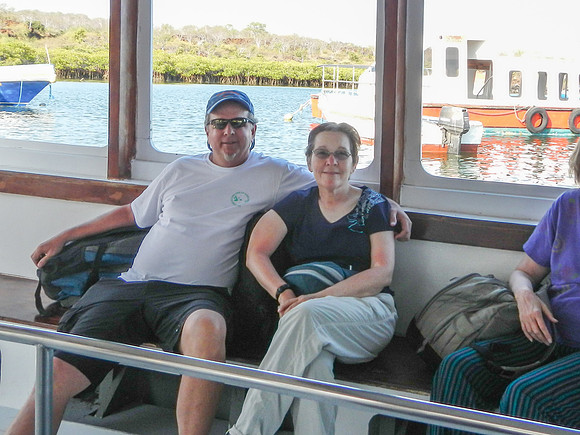 On the ferry between Santa Cruz and Baltra