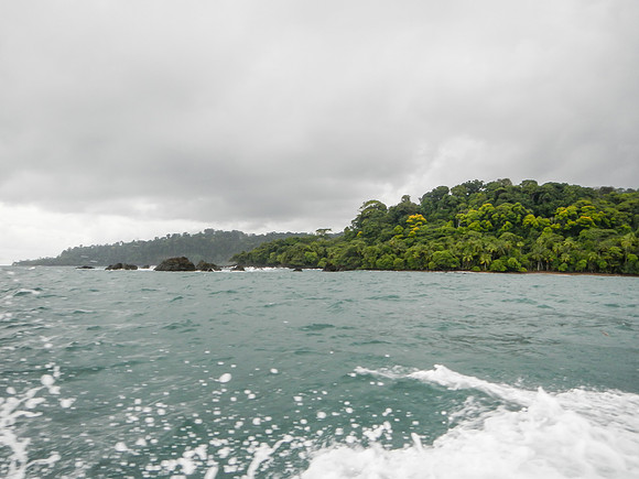 Views from the boat back to Uvita